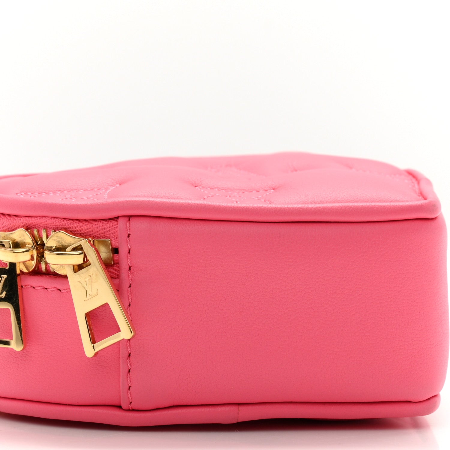 Calfskin Embroidered Monogram Pop My Heart Bag Pouch Dragon Fruit Pink