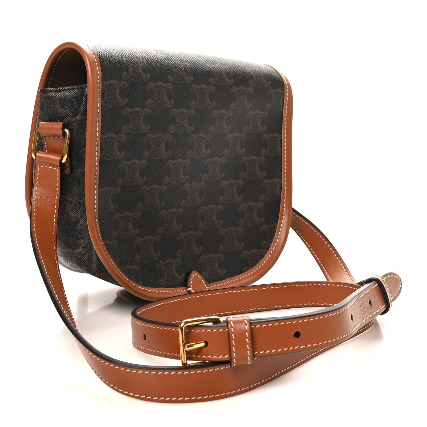 Triomphe Canvas Medium Folco Bag Tan