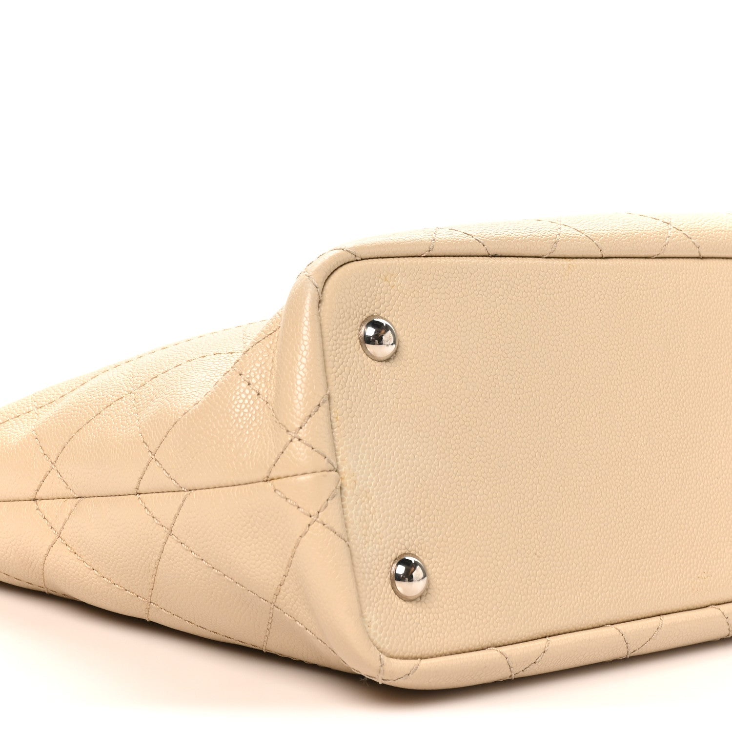 Grained Calfskin Medium Fever Shopping Tote Beige