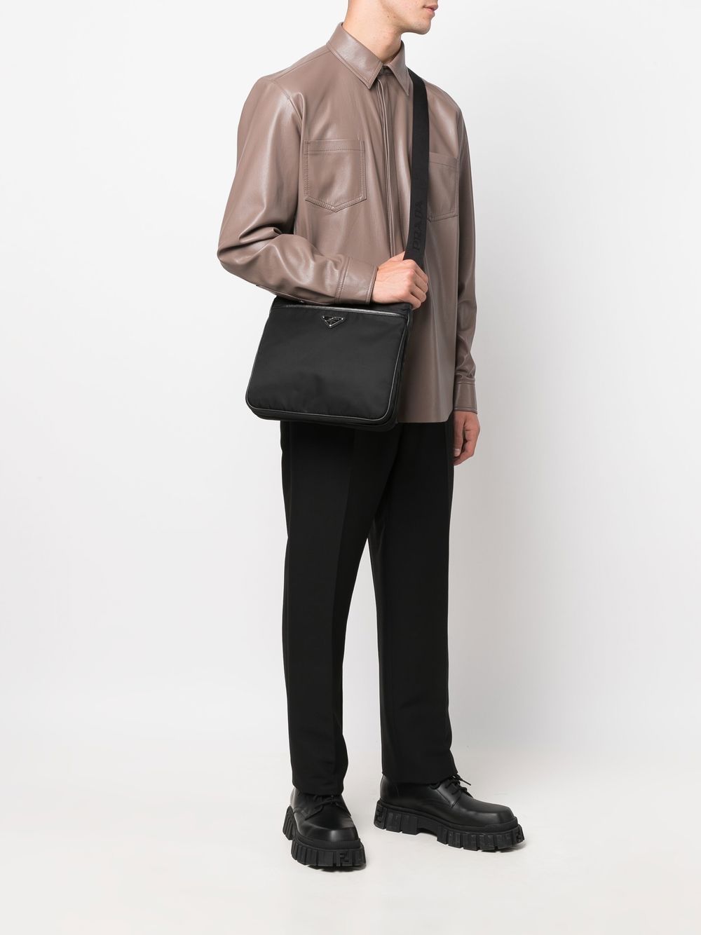 Prada Men Re-Nylon And Saffiano Shoulder Bag