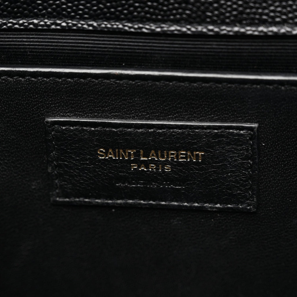 Grain De Poudre Textured Mixed Matelasse Triquilt Medium Monogram Satchel Black