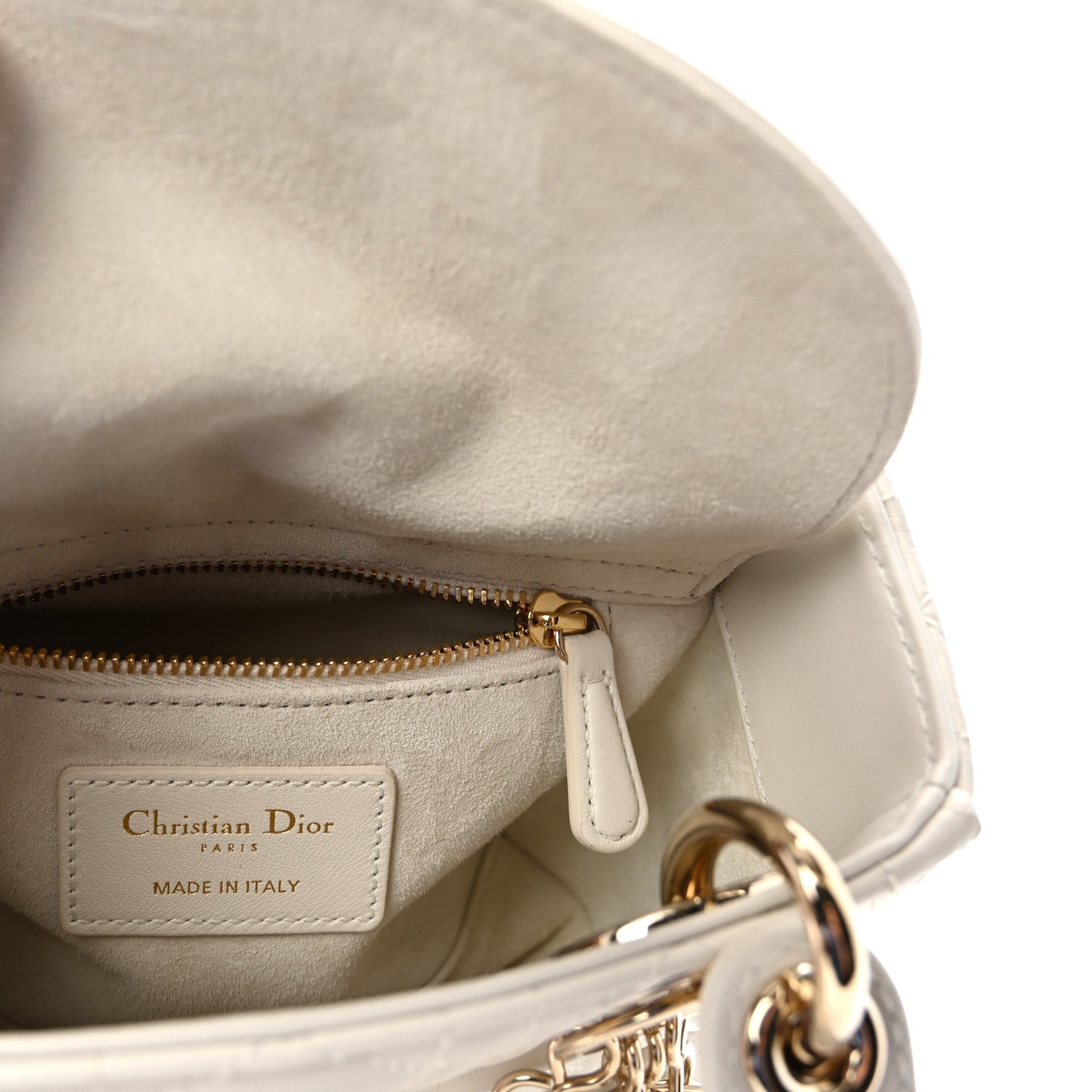 Lambskin Cannage Mini Lady Dior Latte