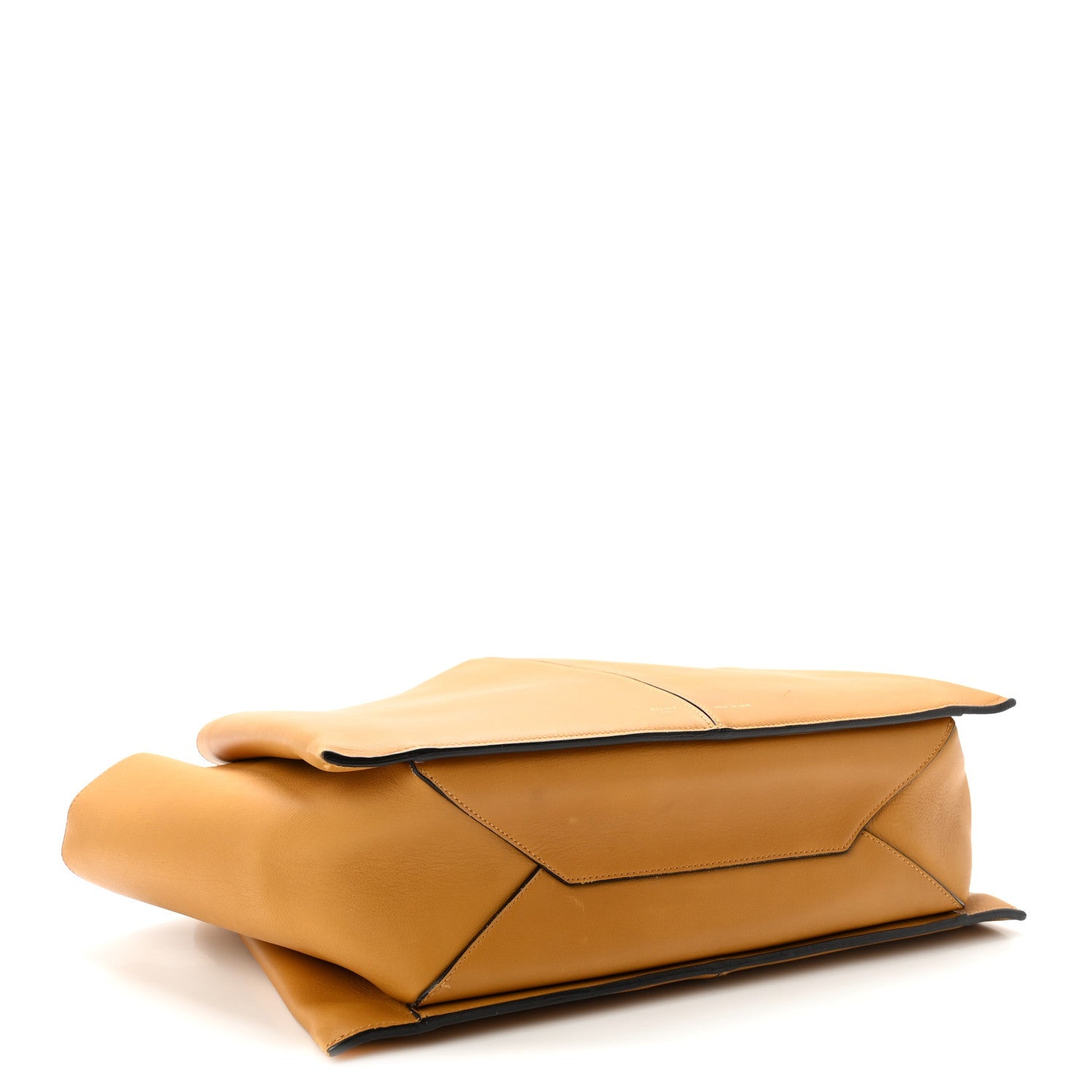 Supple Natural Calfskin Medium Tri-Fold Bag Ocre