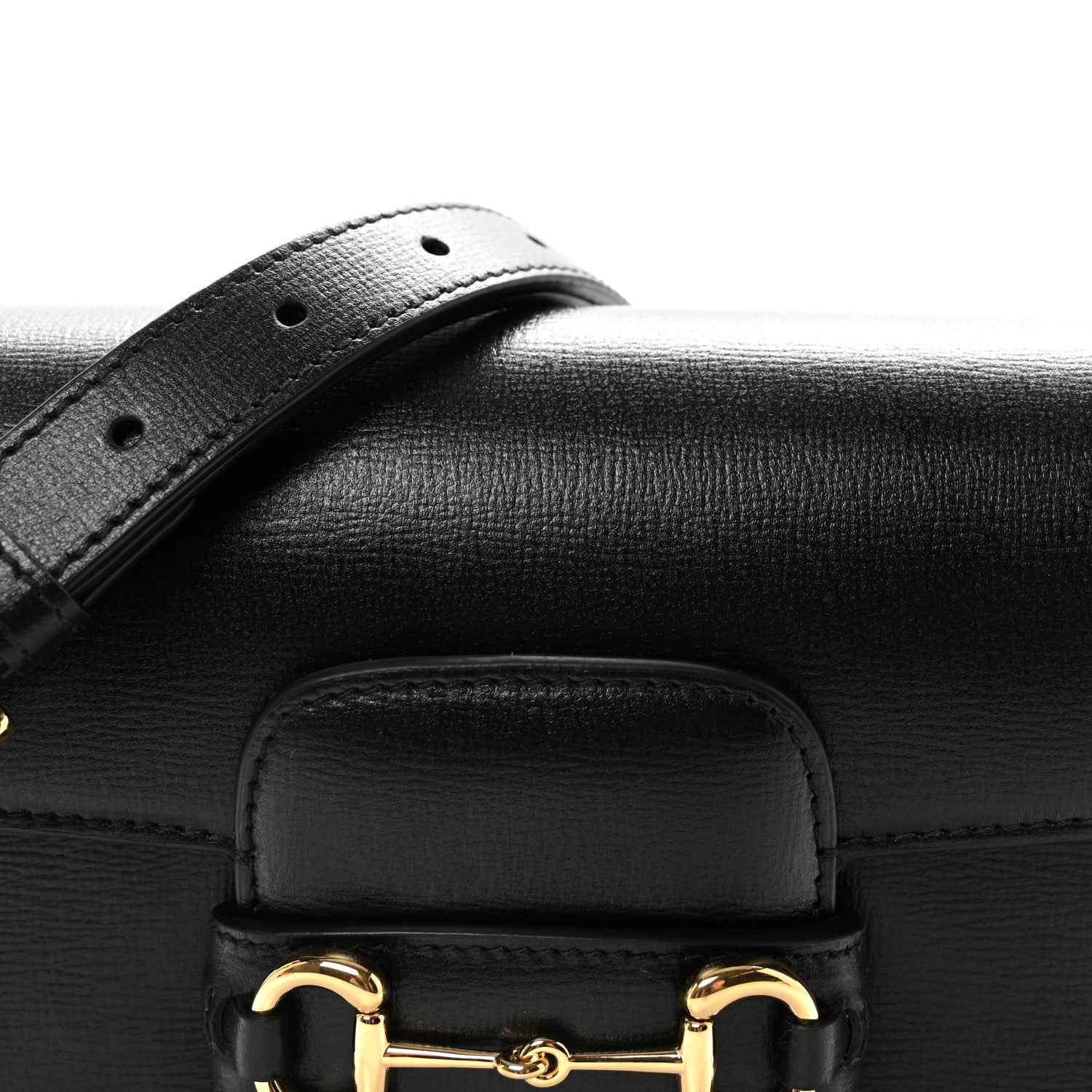 Azalea Calfskin Web Mini Horsebit 1955 Shoulder Bag Black