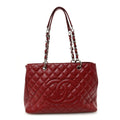 Caviar Quilted Grand Shopping Tote GST Red