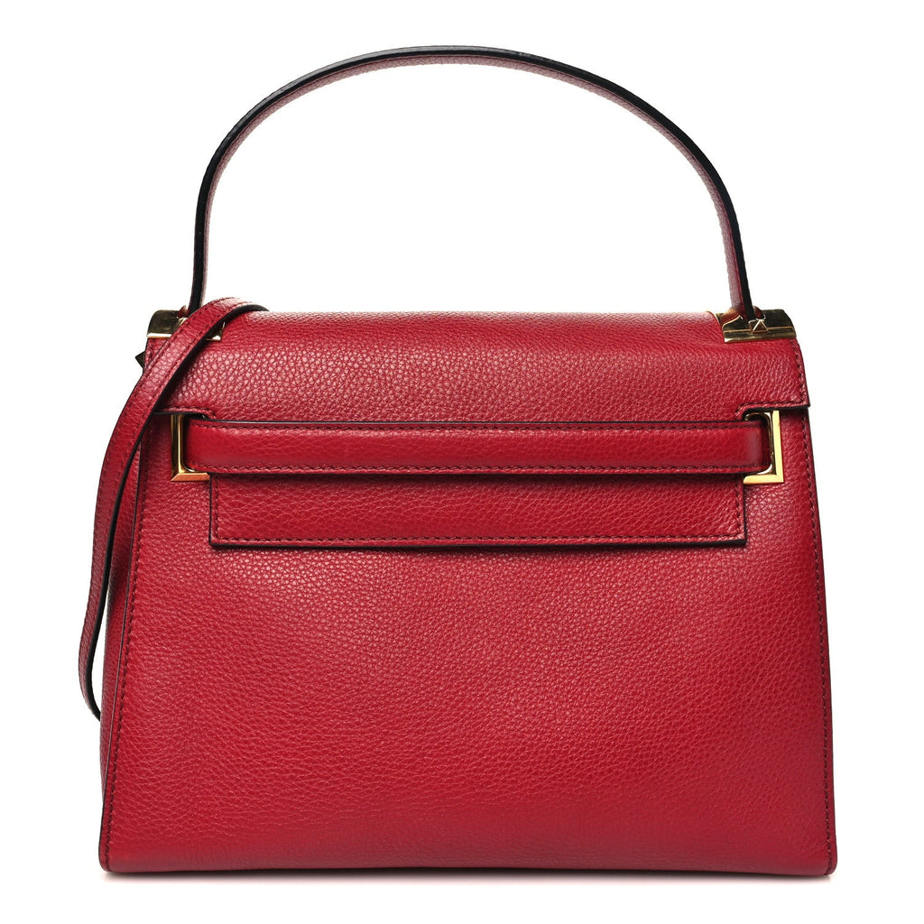 Grained Calfskin Medium My Rockstud Frame Bag Rosso Valentino