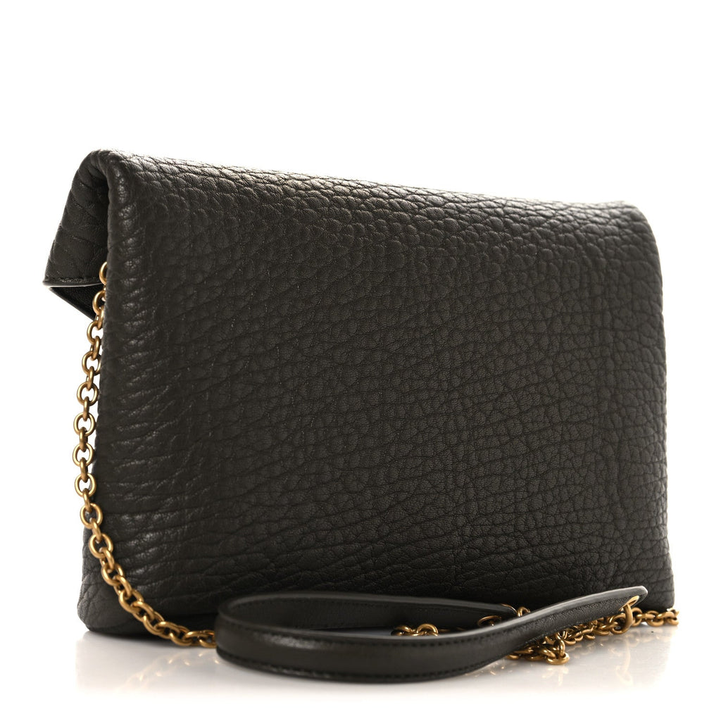 Grained Lambskin Small Cassandre Chain Pouch Light Musk