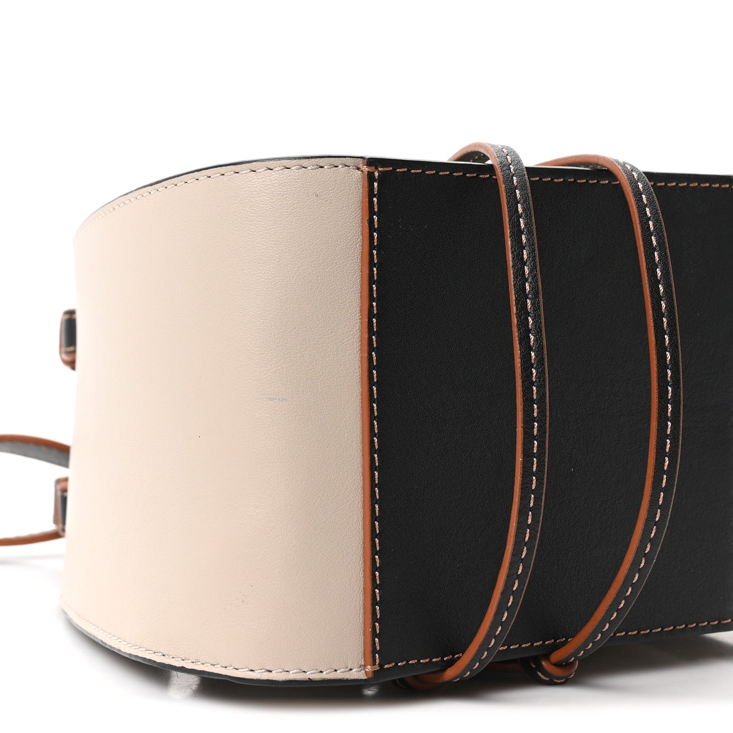 Calfskin Canvas Mini Hammock Shoulder Bag Mink Black
