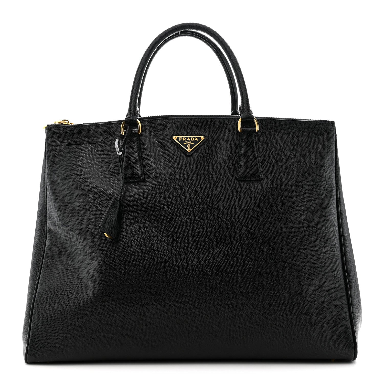 Saffiano Lux Extra Large Galleria Double Zip Tote Black