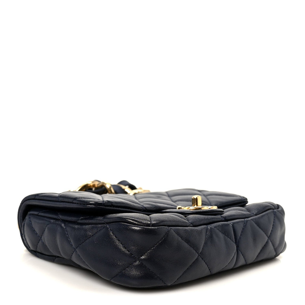 Lambskin Quilted Small Funky Town Flap Blue