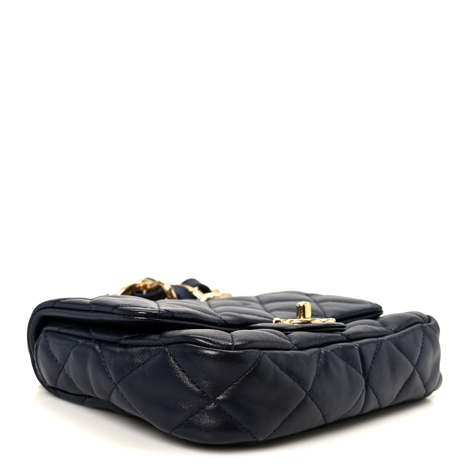 Lambskin Quilted Small Funky Town Flap Blue