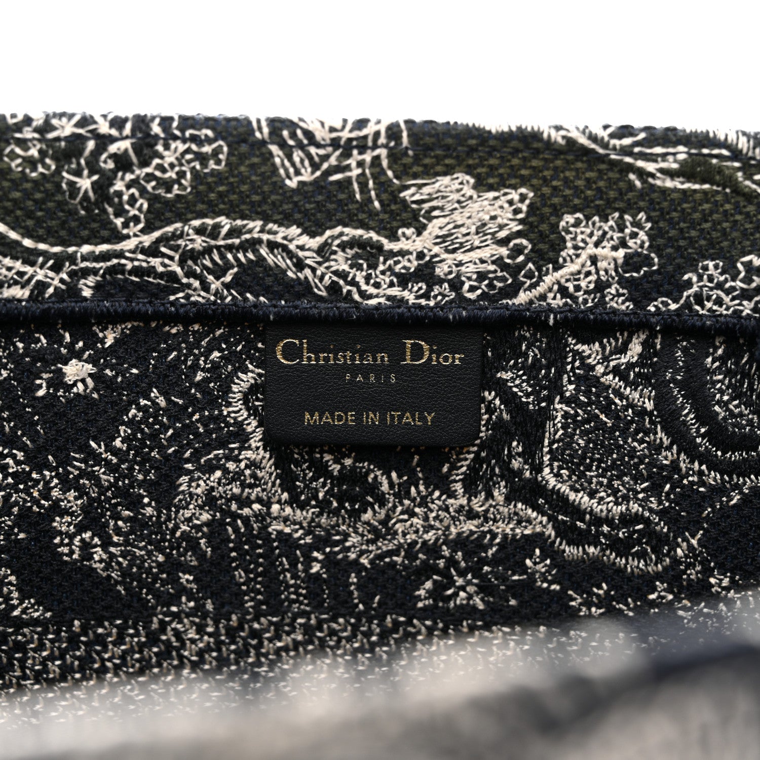 Canvas Embroidered Medium Toile De Jouy Reverse Book Tote Blue