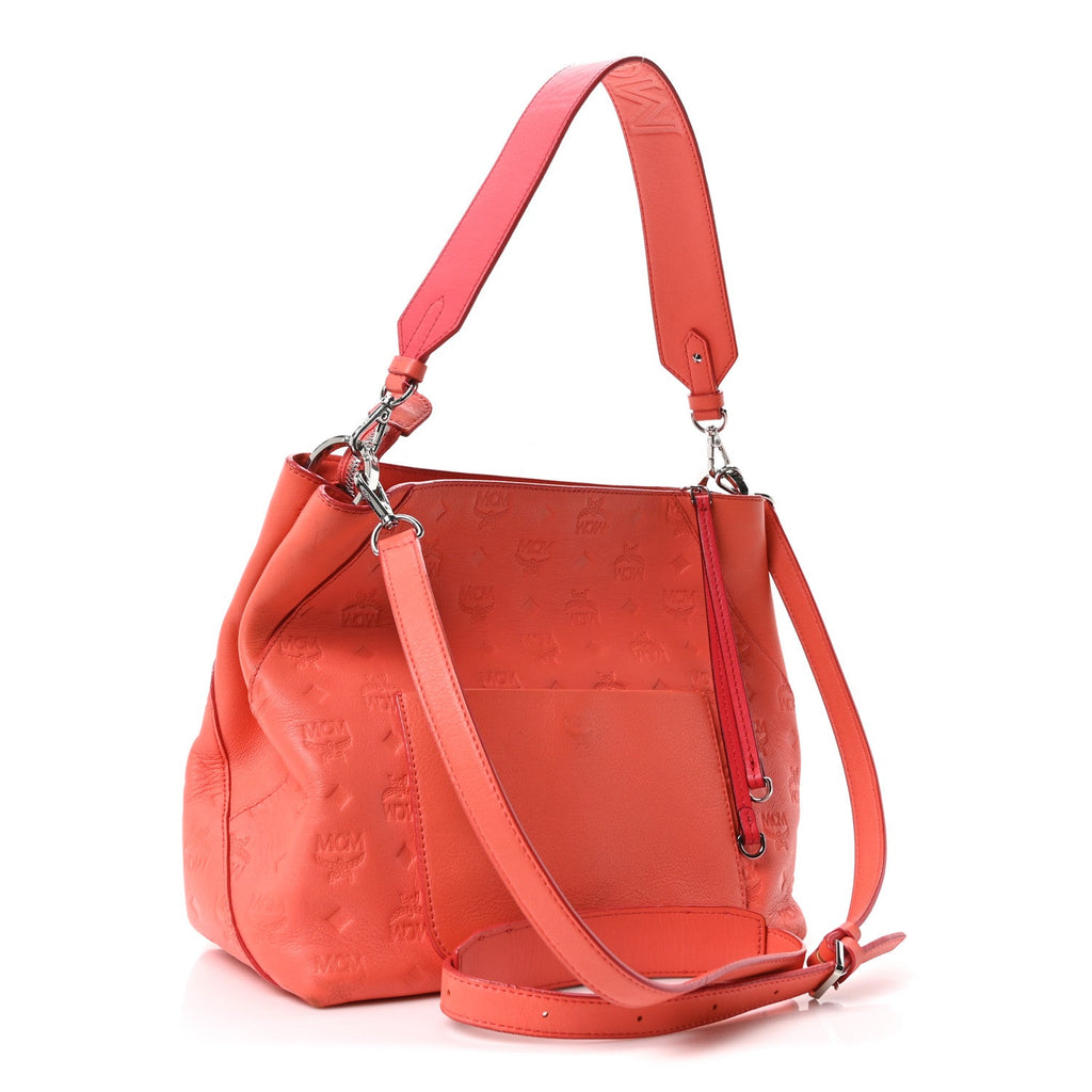 Calfskin Ottomar Monogram Medium Klara Hobo Hot Coral