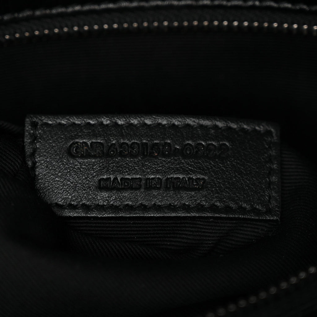 Crinkled Calfskin Matelasse Monogram Medium Niki Chain Satchel Black
