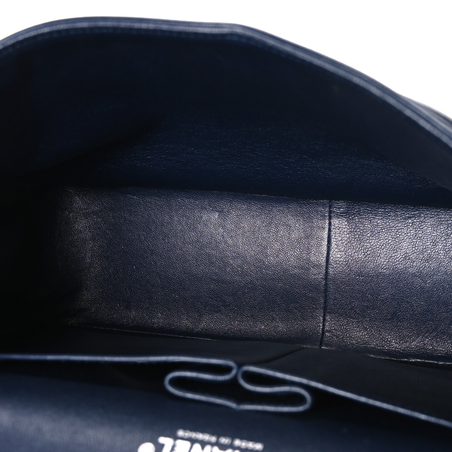 Lambskin Quilted Jumbo Double Flap Navy
