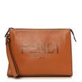 Vitello Grace Light Logo Clutch Bag Brandy