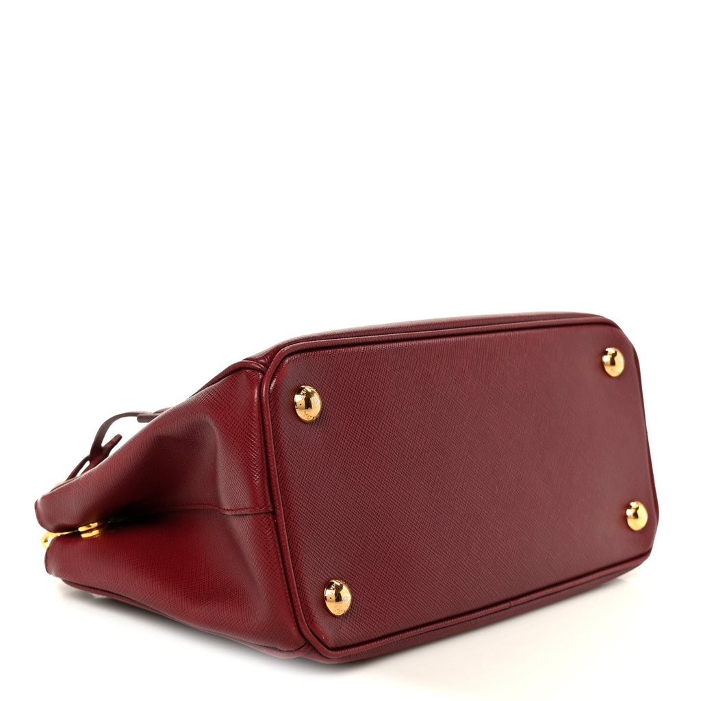 Saffiano Lux Small Galleria Double Zip Tote Cerise