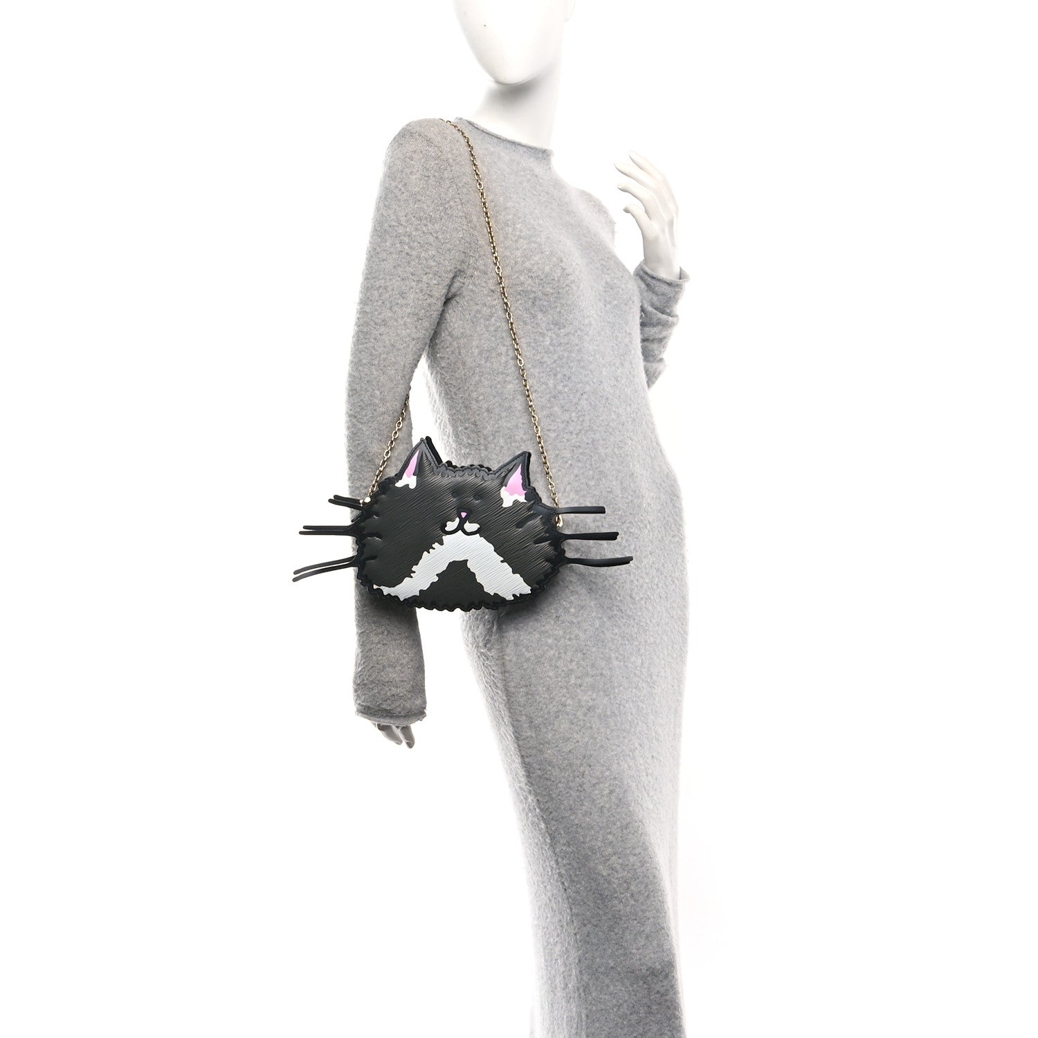 Epi Grace Coddington Catogram Chain Pochette Black
