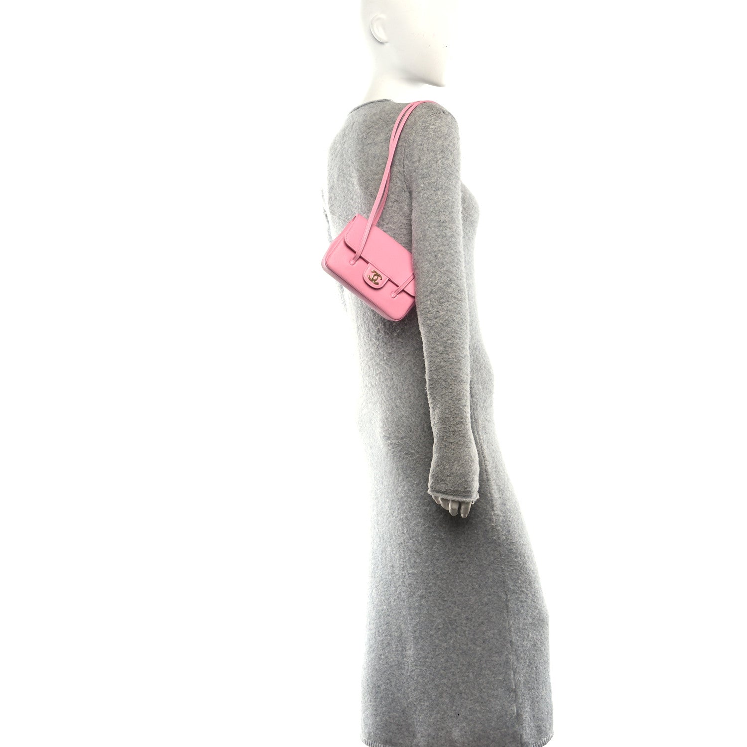 Shiny Caviar Mini Preppy Coco Shoulder Bag Rose