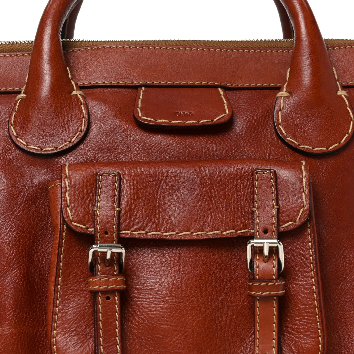 Calfskin Edith Satchel Ecureil Brown