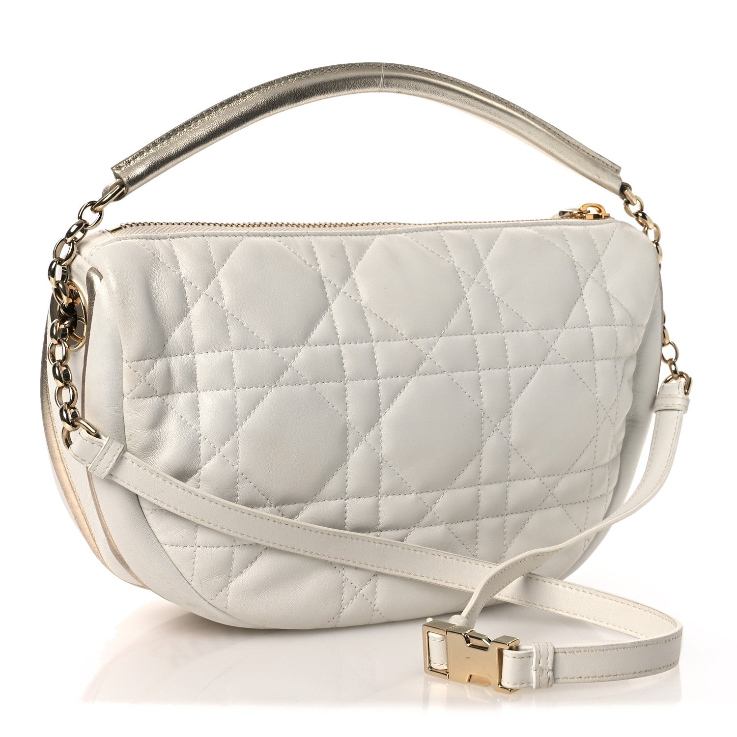 Lambskin Cannage Medium Dior Vibe Hobo Bag Latte