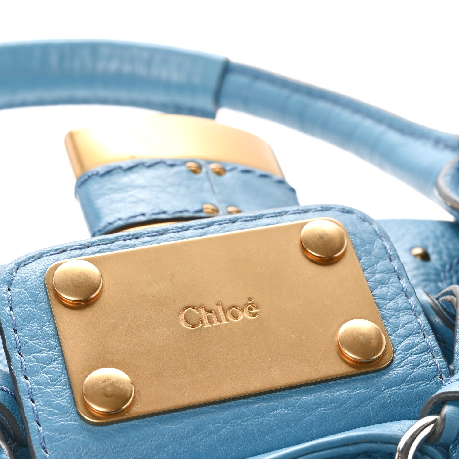 Calfskin Medium Paddington Satchel Light Blue