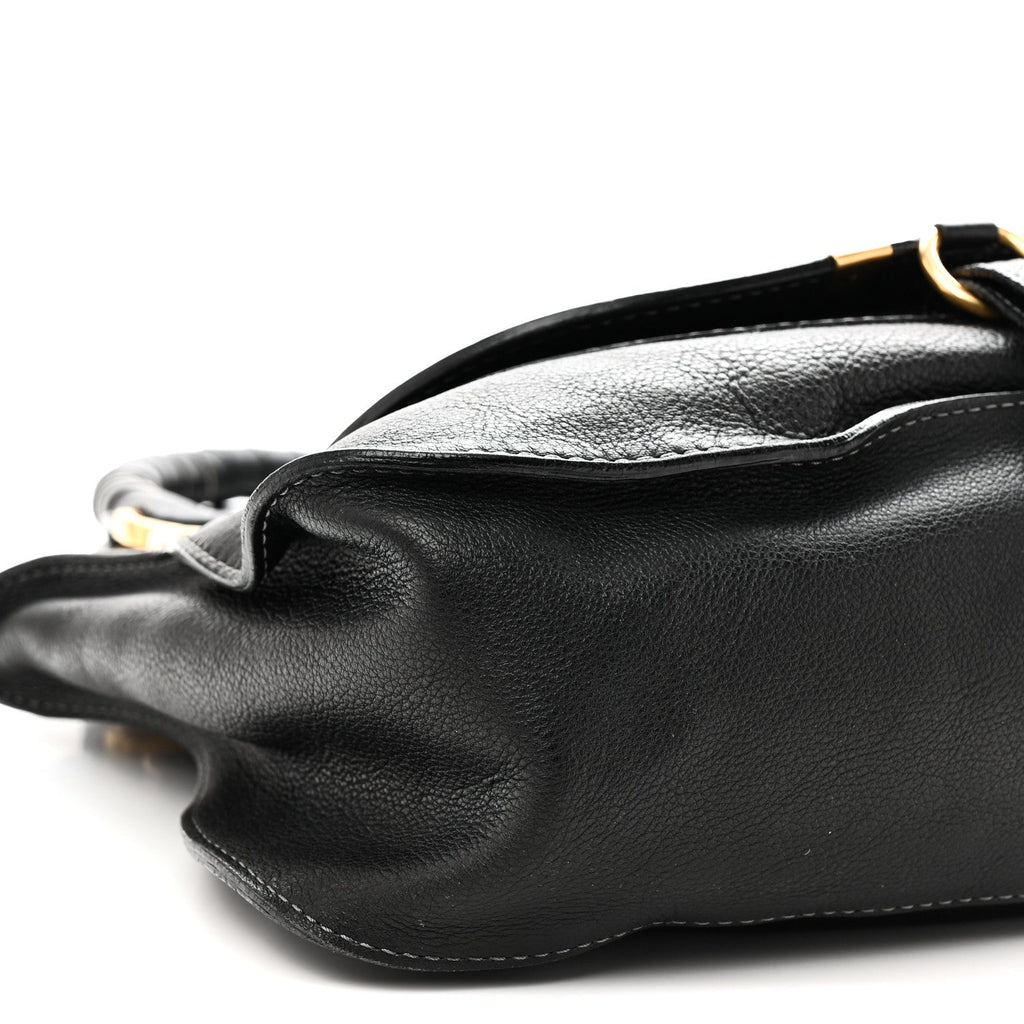 Calfskin Medium Marcie Satchel Black