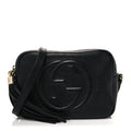 Pebbled Calfskin Small Soho Disco Bag Black