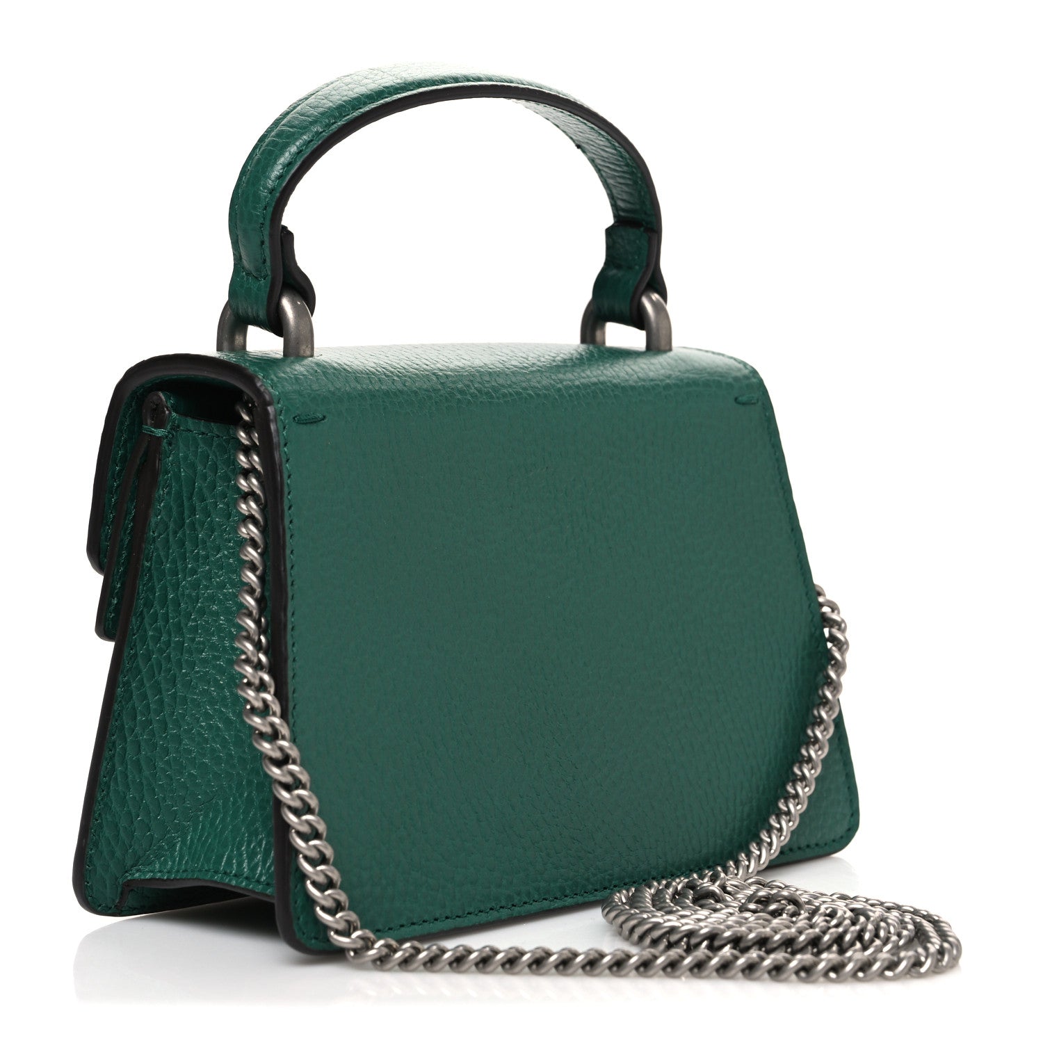 Dollar Calfskin Crystal Mini Dionysus Top Handle Bag Emerald