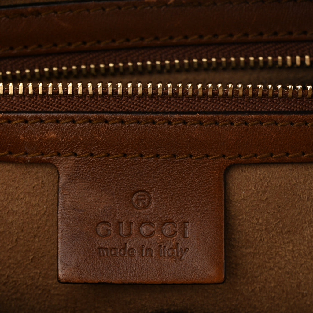 GG Supreme Monogram Cuoio Toscano Small Boston Beige Ebony Cuir