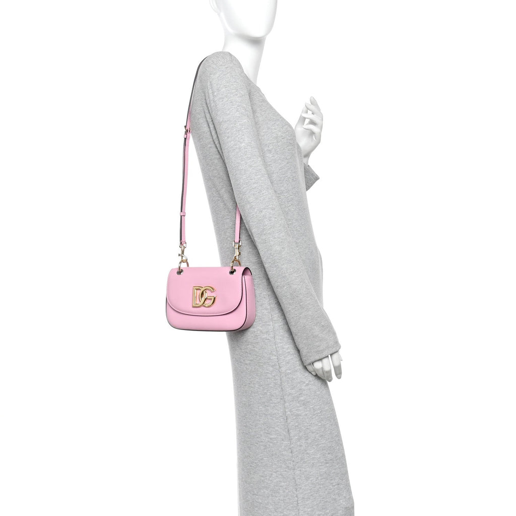 Calfskin 3.5 Flap Crossbody Bag Pink