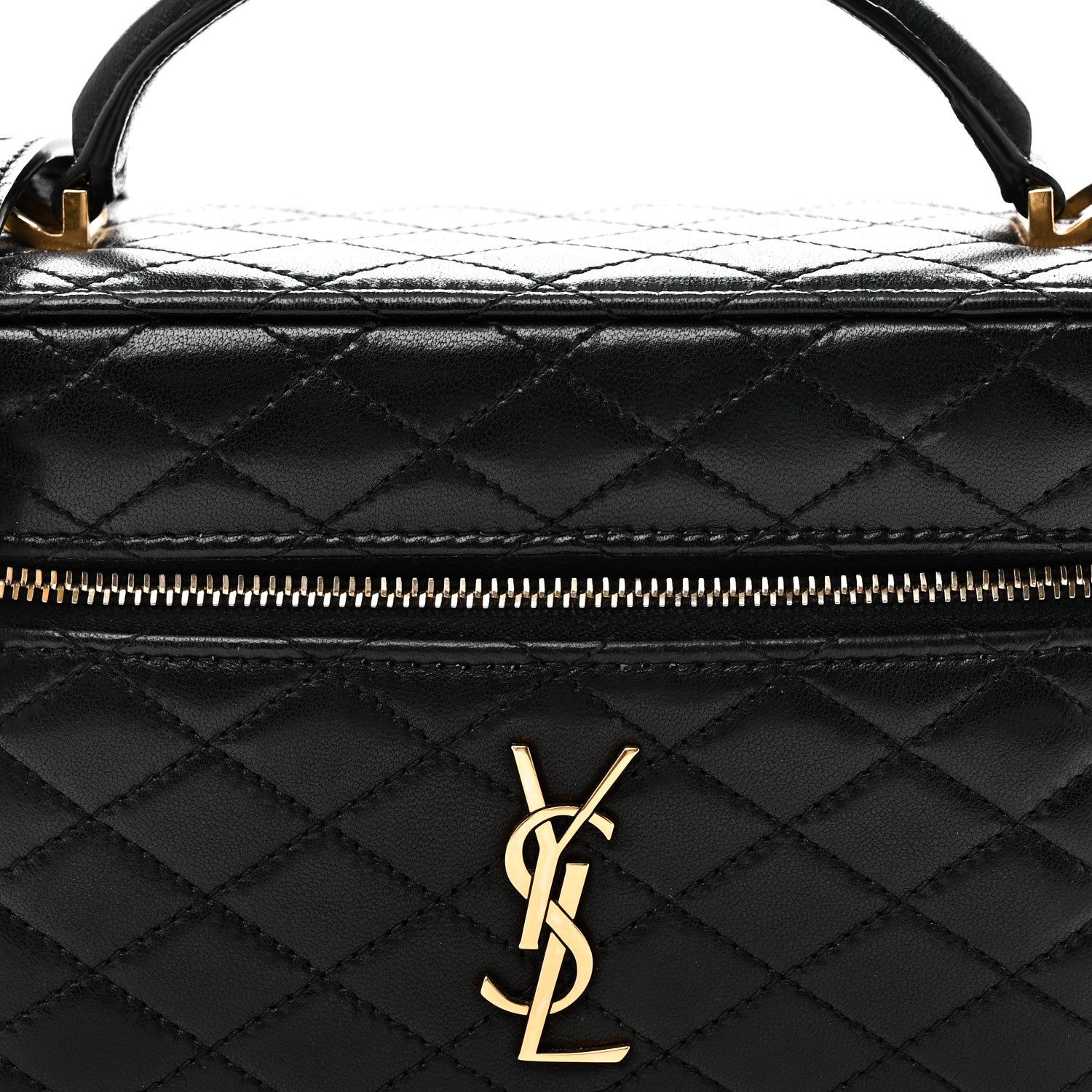 Lambskin Quilted Mini Gaby Vanity Case Black