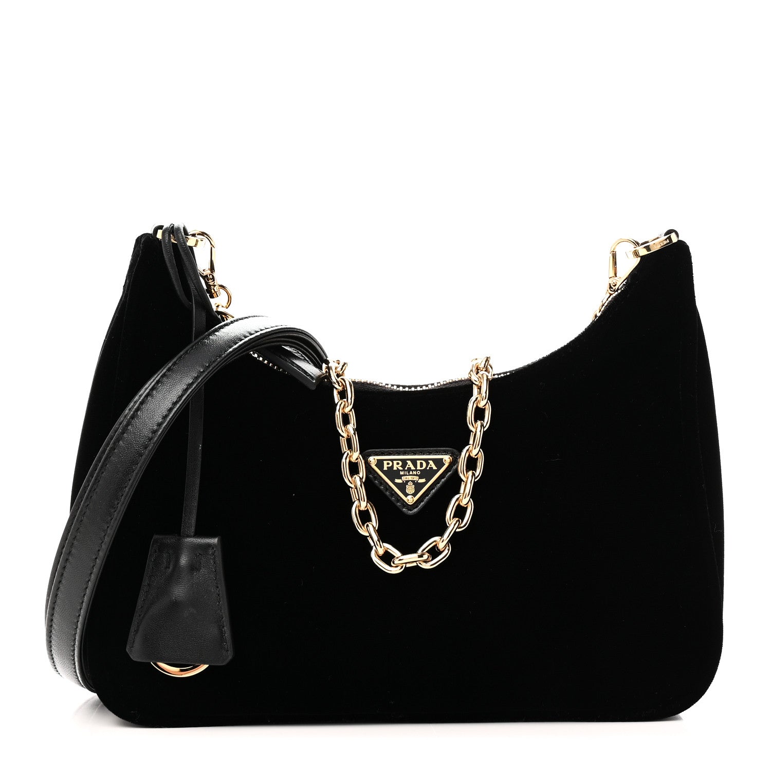 Velvet Nappa Mini Re-Edition Shoulder Bag Black
