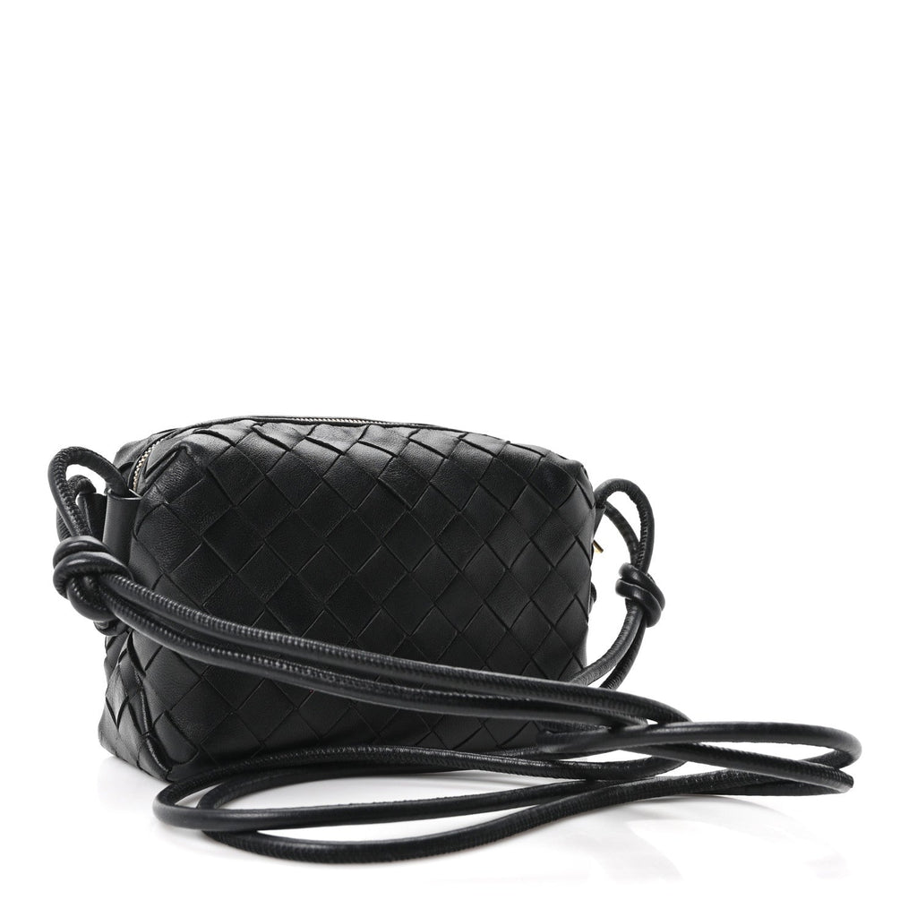 Nappa Intrecciato Mini Loop Camera Bag Black