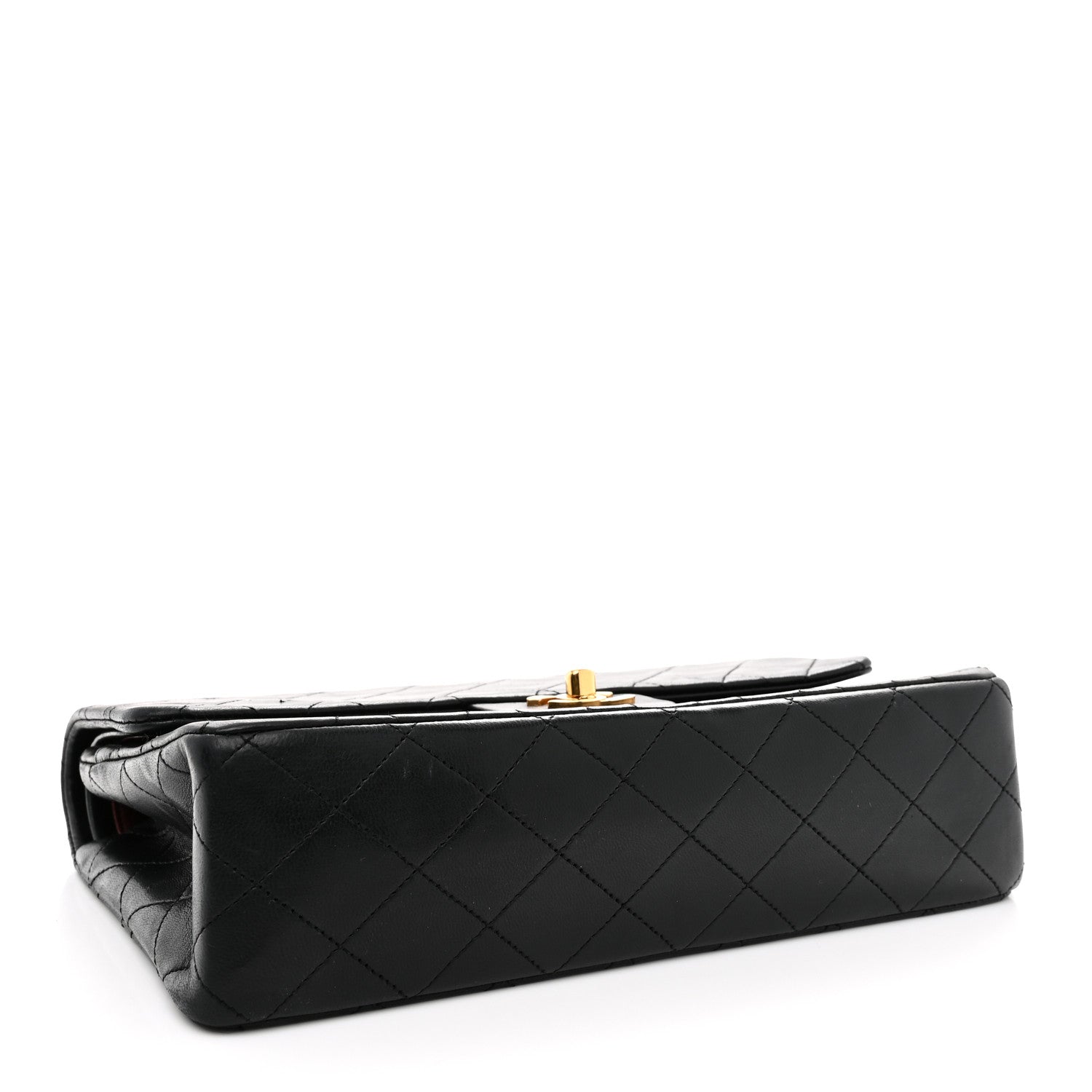 Lambskin Quilted Small Double Flap Black