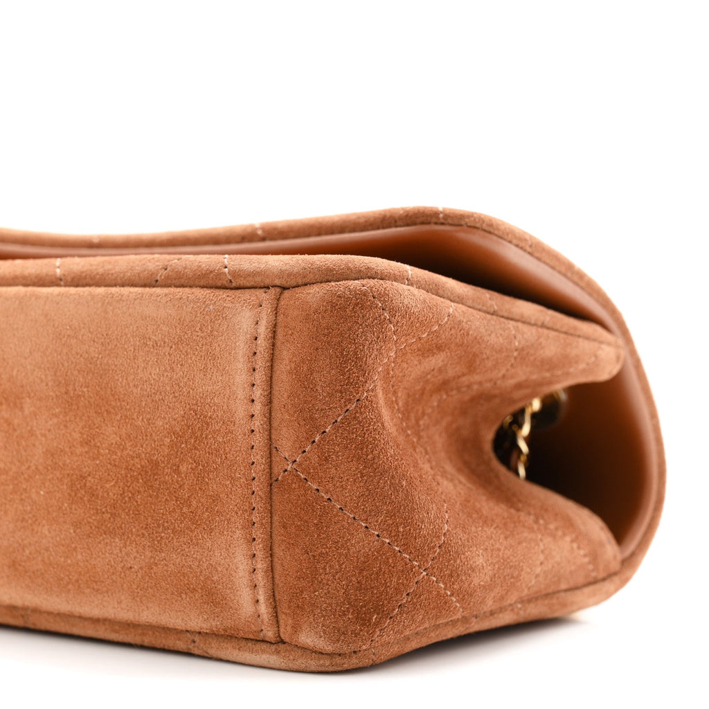Suede Calfskin Small Eyes On You Flap Camel