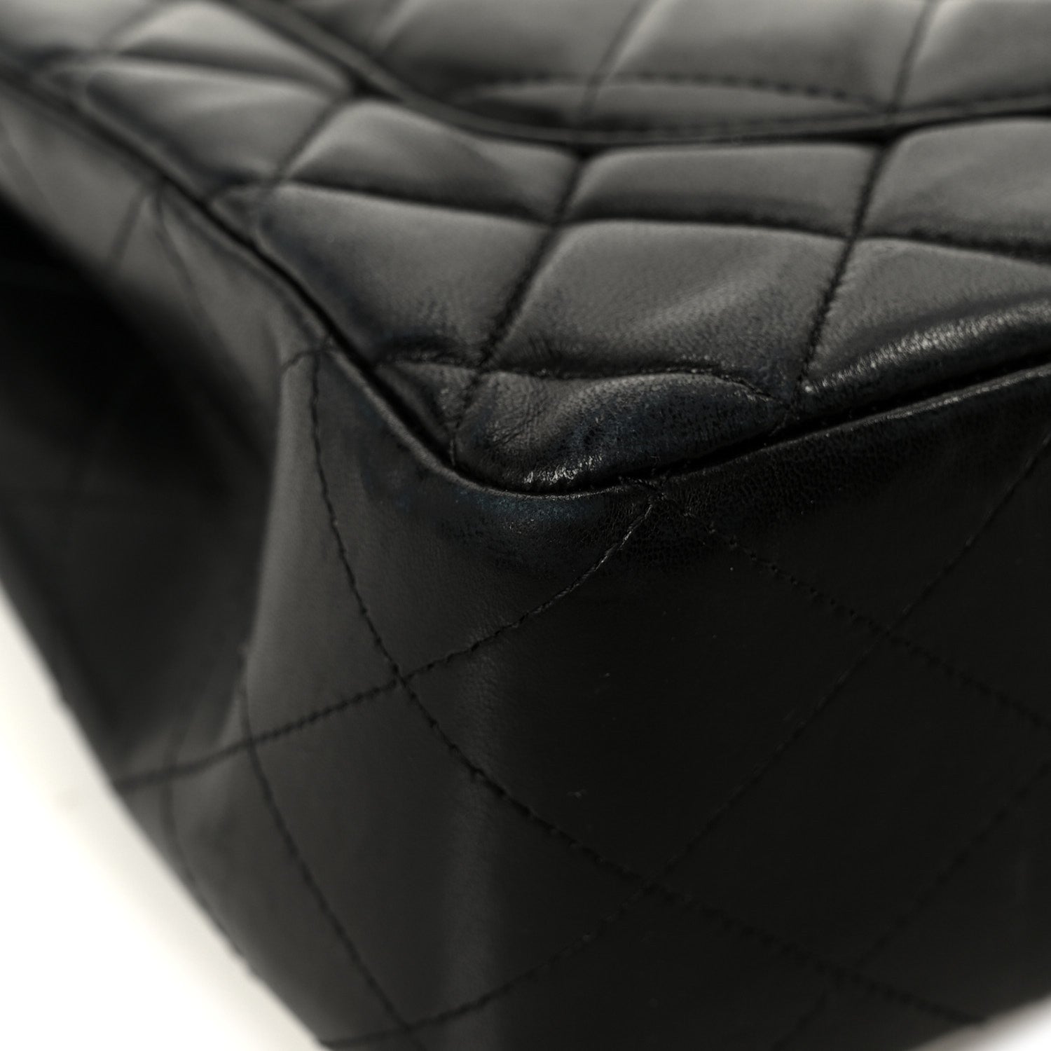 Lambskin Quilted Jumbo Single Flap Black