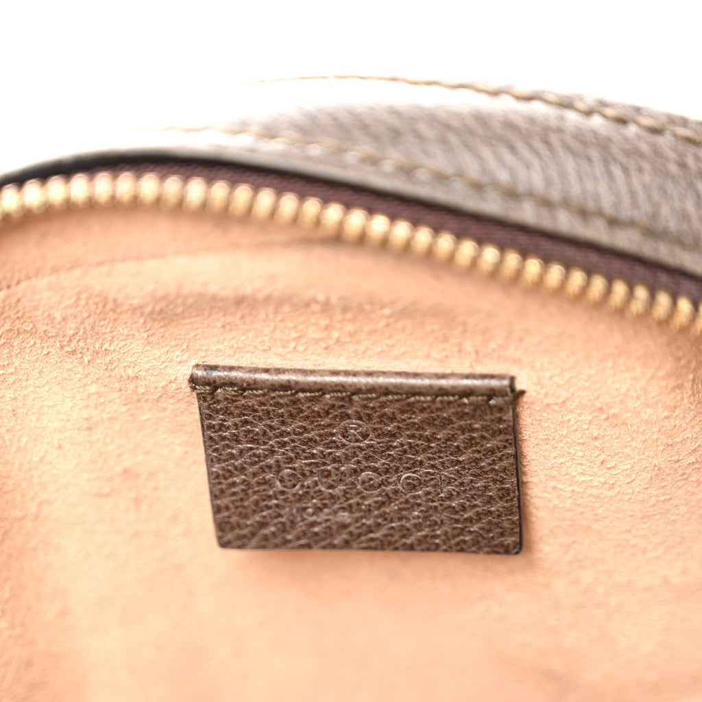 GG Supreme Monogram Web Mini Ophidia Round Shoulder Bag Brown