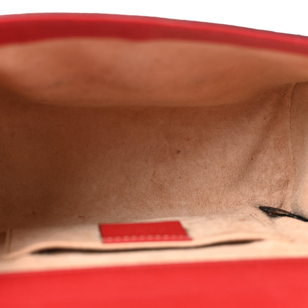 Calfskin Studded Small Padlock Shoulder Bag Hibiscus Red