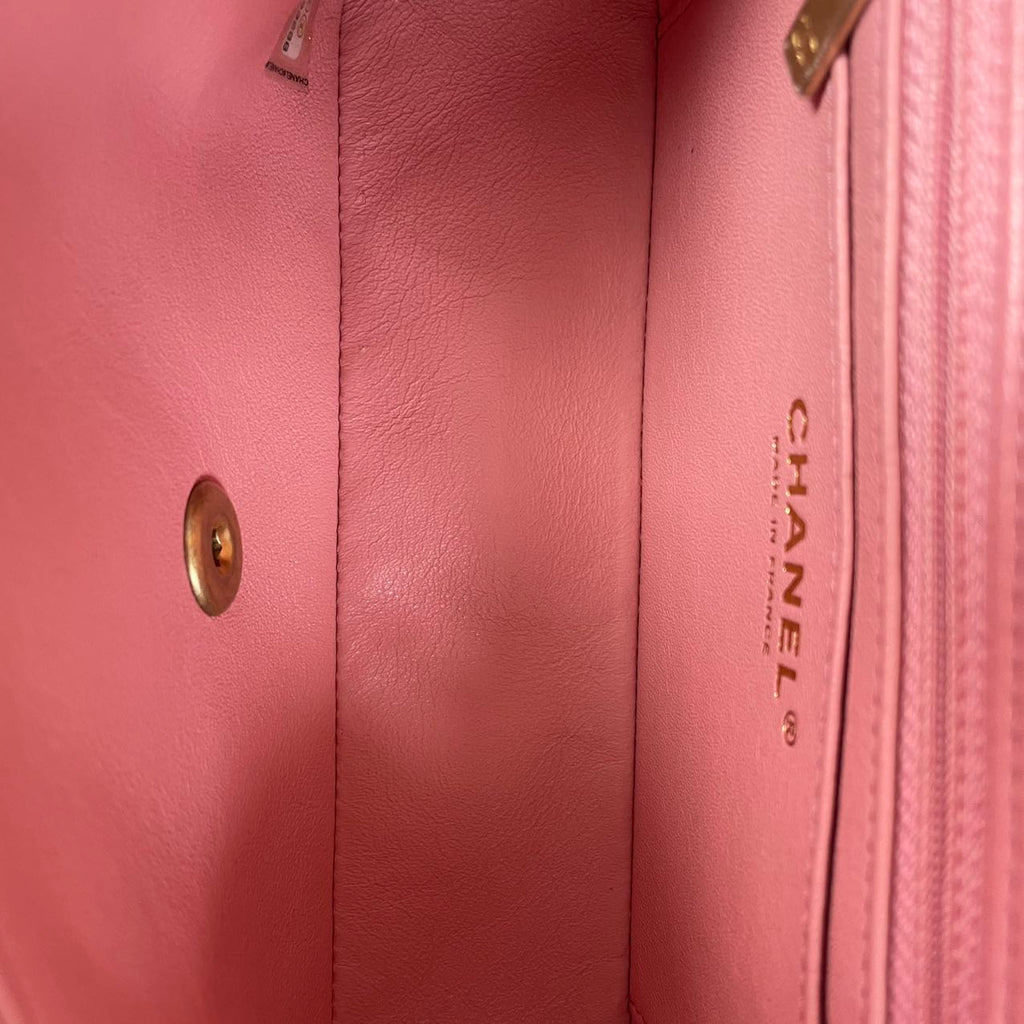 Chanel Pink Mini Rectangular Classic Flap Bag 2019