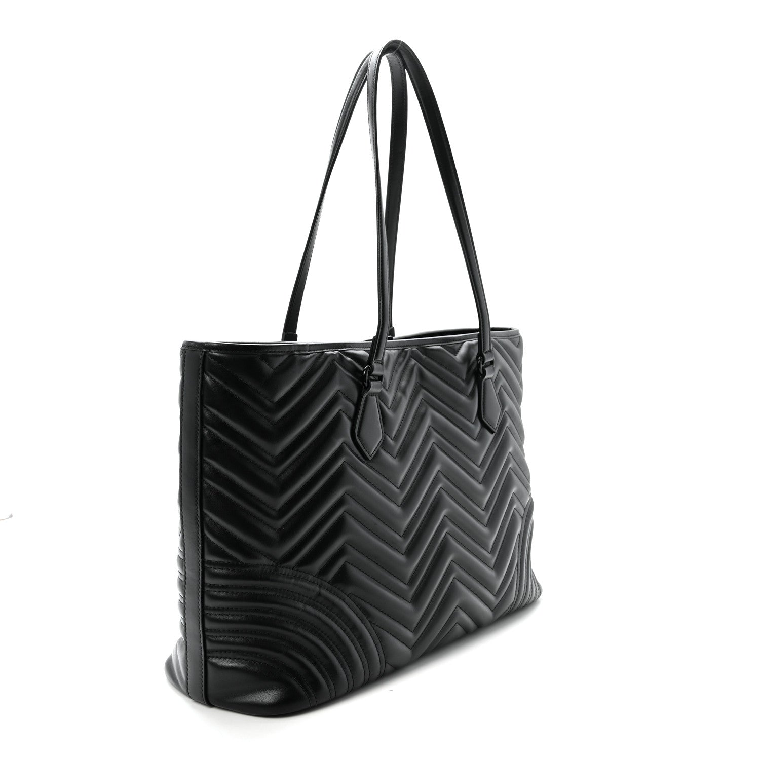 Calfskin Matelasse Monochrome Large GG Marmont Tote Bag Black