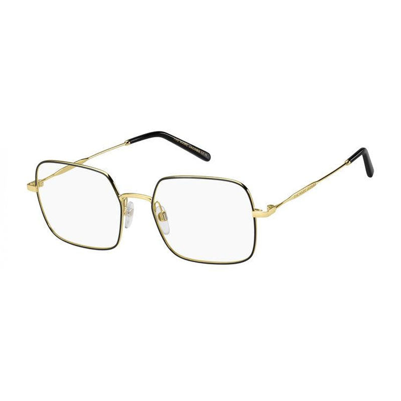 Marc Jacobs Eyeglasses Rectangle Full Rim, Gold/Black Frame and Clear Demo Lenses Lens MARC5070RHL00