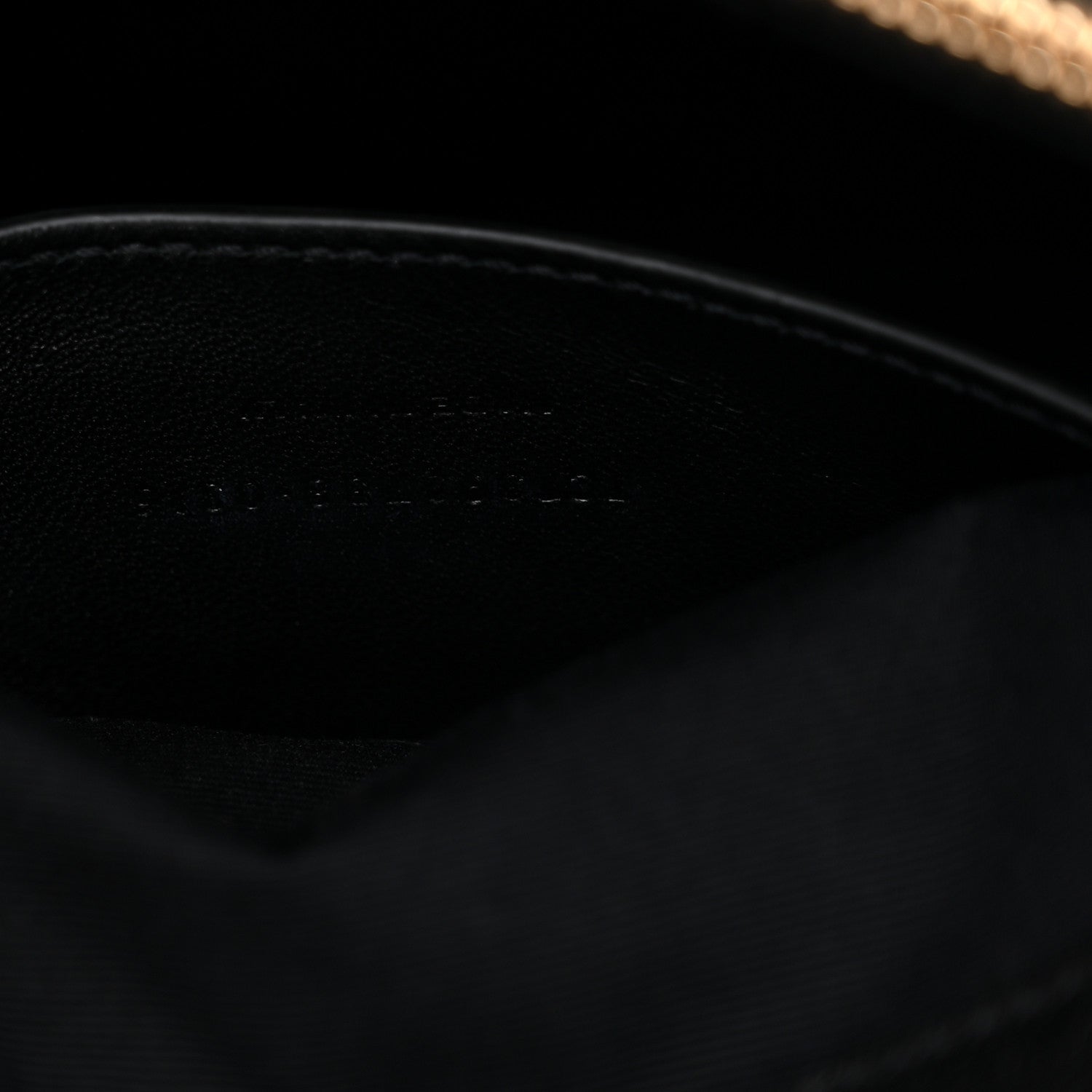 Sheepskin Matelasse Chevron Monogram Large College Satchel Black