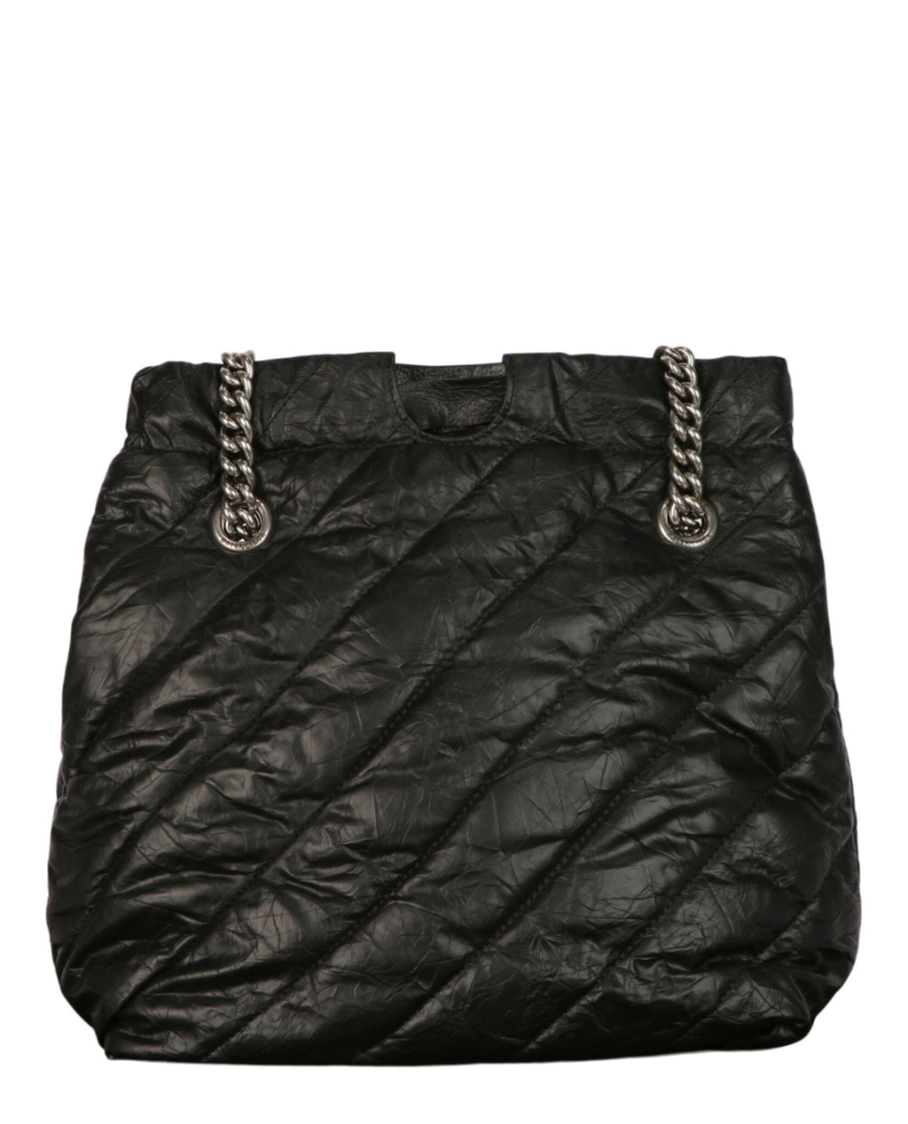 Balenciaga Womens Small Quilted Crush Tote Bag