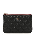 Caviar Quilted Small Cosmetic Case Black