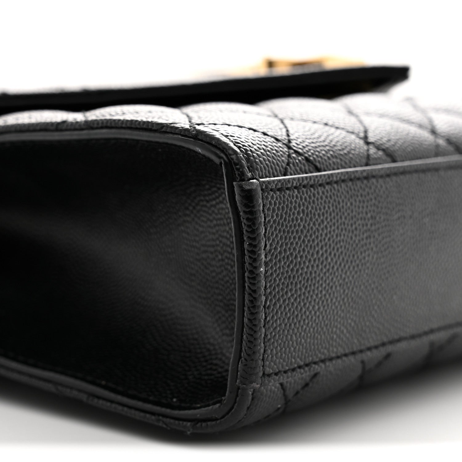 Grain De Poudre Textured Mixed Matelasse Triquilt Medium Monogram Satchel Black