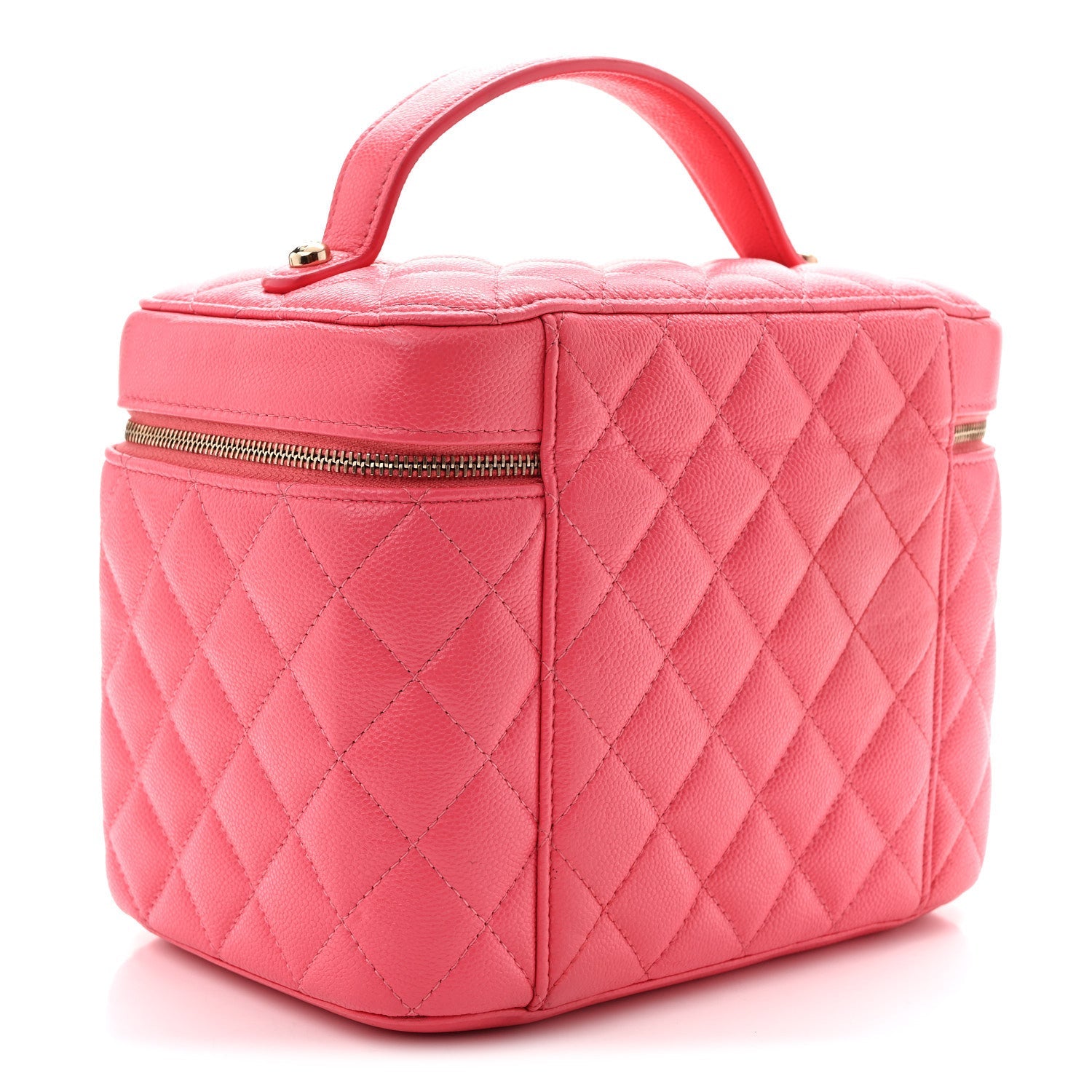 Caviar Quilted Large Vanity Pouch Pink