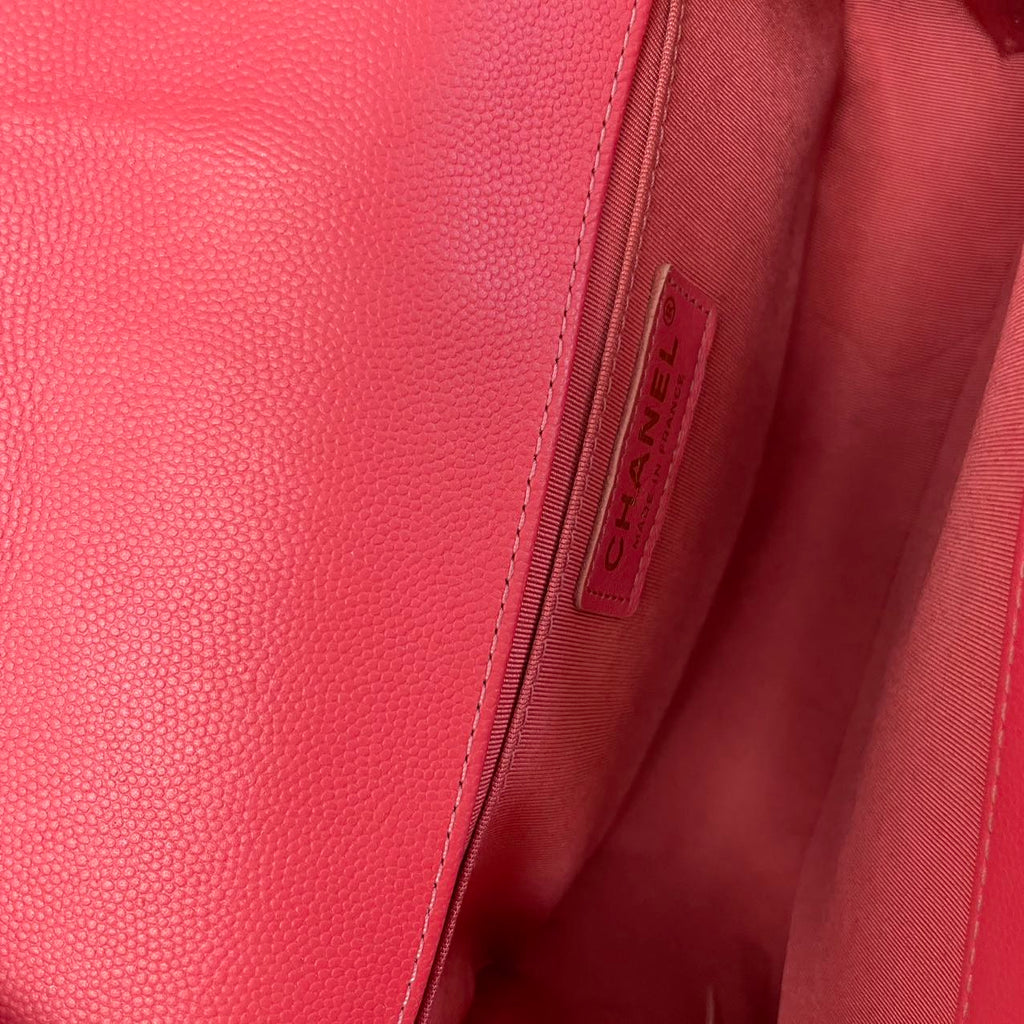 Chanel Medium Boy Flap Caviar Dark Pink 2017