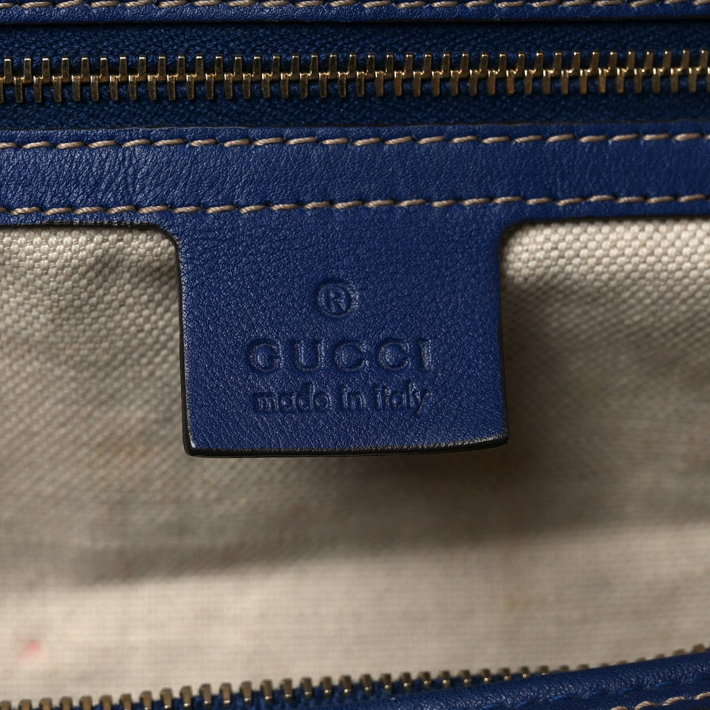 GG Plus Monogram Medium Boston USA Flag Unicef Duffle Blue