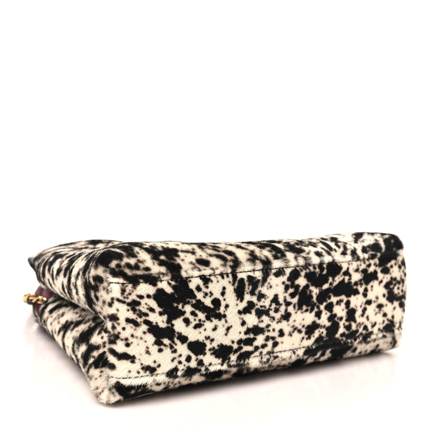 Pony Hair Printed Chic Lady Small Shopping Tote White Black